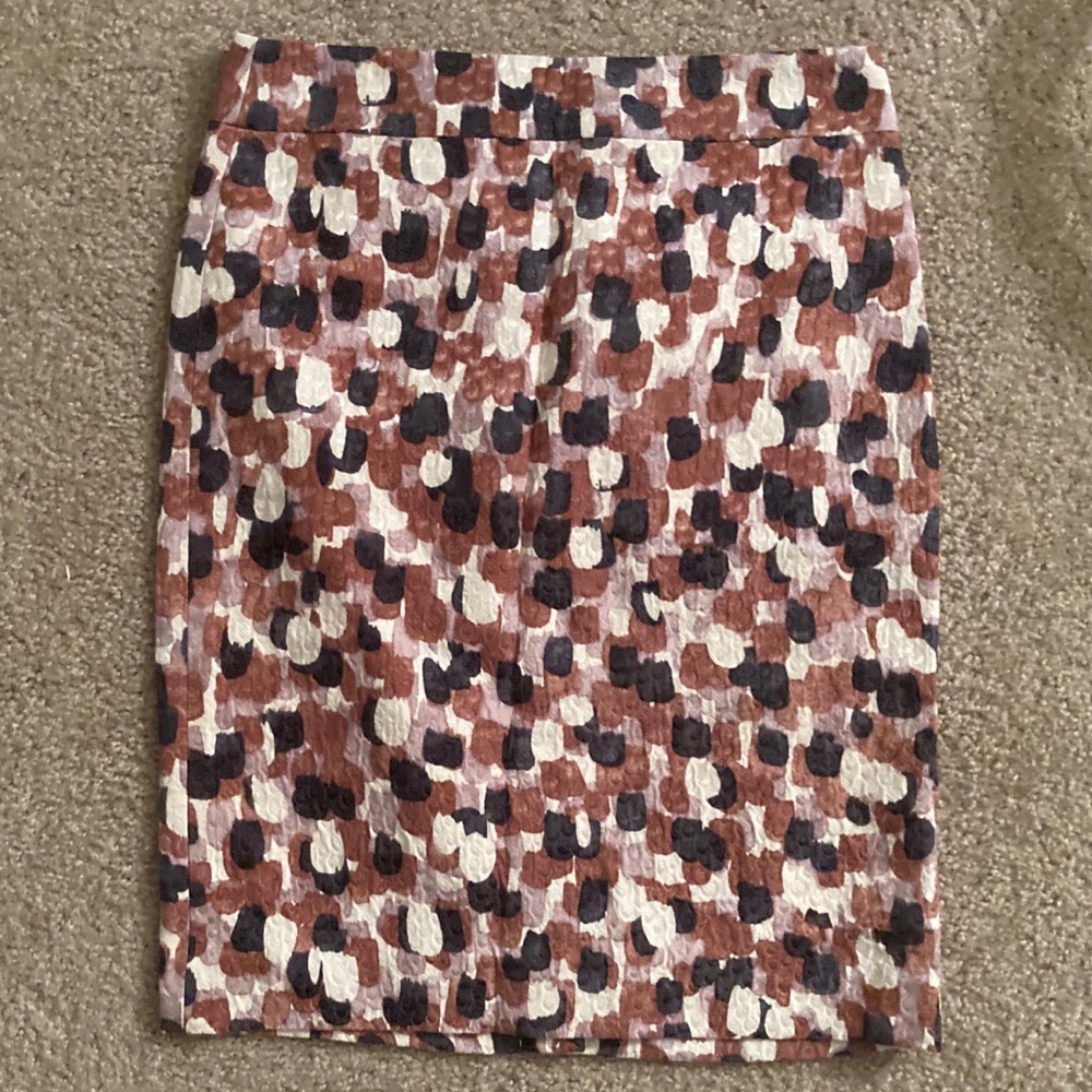 Spotted J. Crew rainbow pencil skirt with zipper